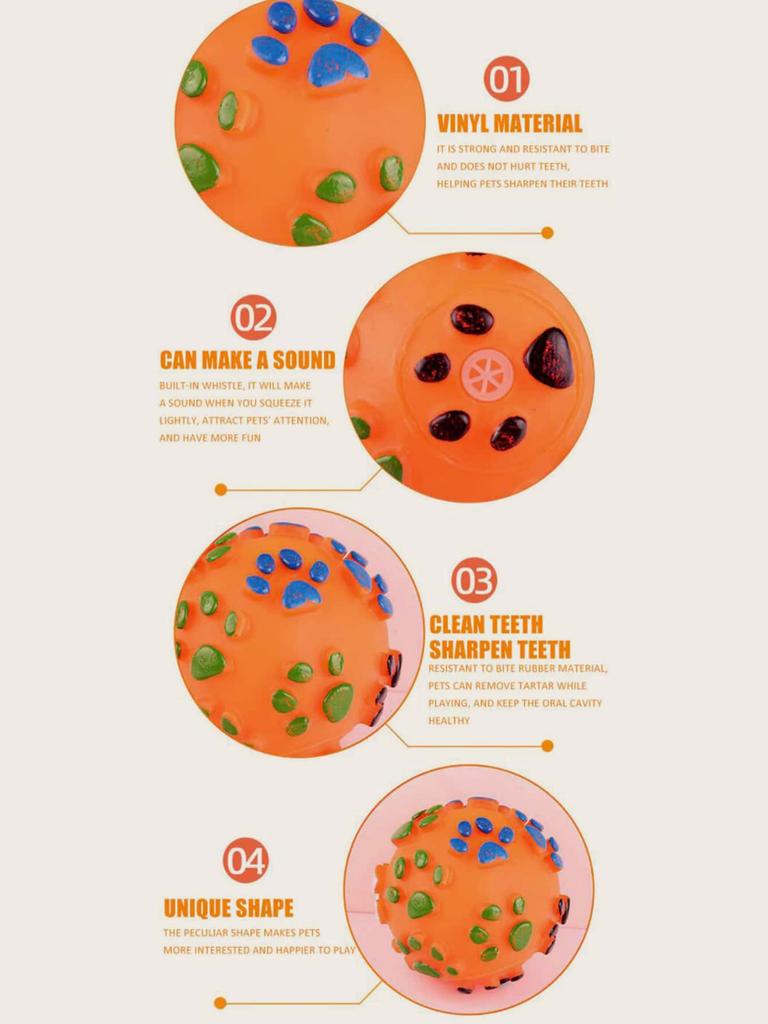 1pc Squeaky Balls Toys Dogs Interactive Toys Dog Chew Toy for Dog Pet Teeth Cleaning Bite Resistance Pet Supplies