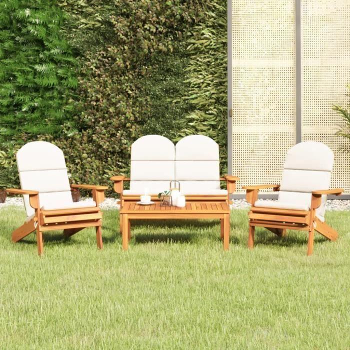 VidaXL Ensemble de salon de jardin Adirondack 4 pcs bois acacia solide 3152131