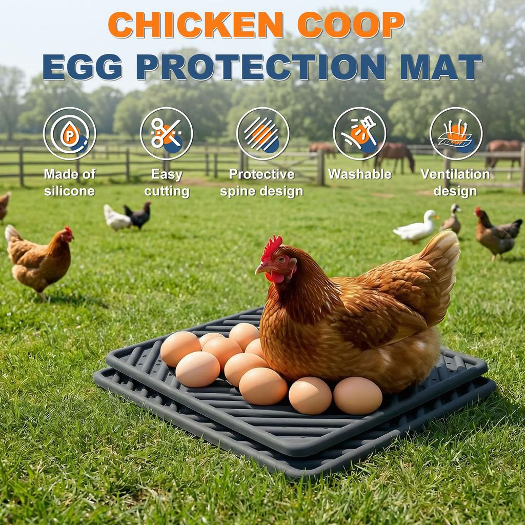 4Pcs Silicone Chicken Nesting Pad 12 Inch Cuttable Chicken Egg Laying Mat Reusable Hen Nesting Pad Chicken Coop Bird Nest Mat
