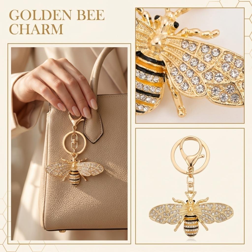 Keychain with Rhinestones, Charm Key for Bags and Keys, Gift for Women and Girls