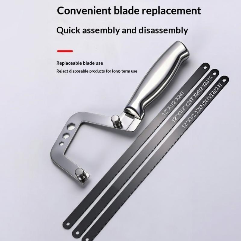 Mini Demir Testere Çerçevesi Paslanmaz Çelik El Testeresi Hızlı Değiştirilebilir Bıçak Ahşap Metal Kendin Yap Çalışmaları İçin Çok Fonksiyonlu Kesme Aleti