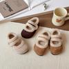 Classmate Girls Birkenstock Cotton Shoes 2025 Winter New Velvet Shoes Warm Baby Children Cotton Shoes Fluffy Shoes