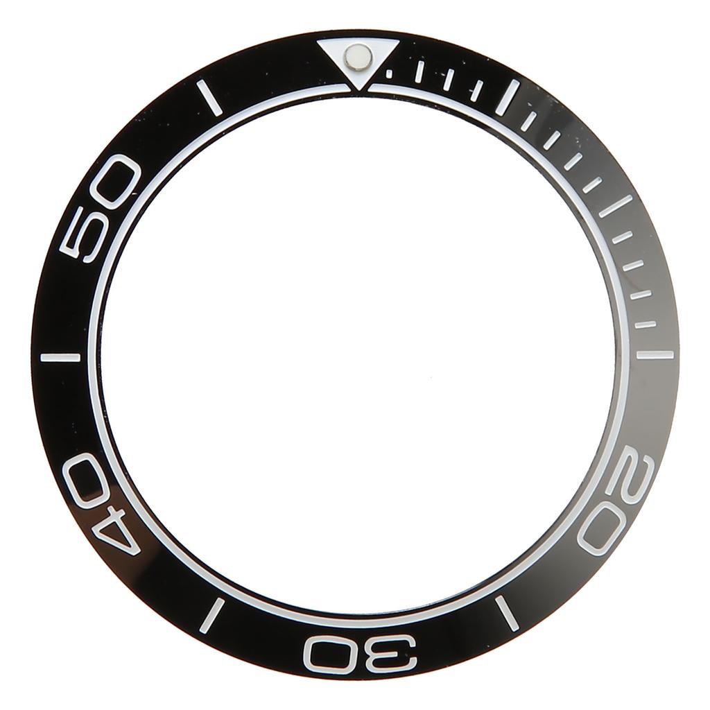 Watch Bezel Insert 41.5mm Ceramic Watch Bezel Ring Repair Replacement Accessory for Watchmaker Black Base White Digit