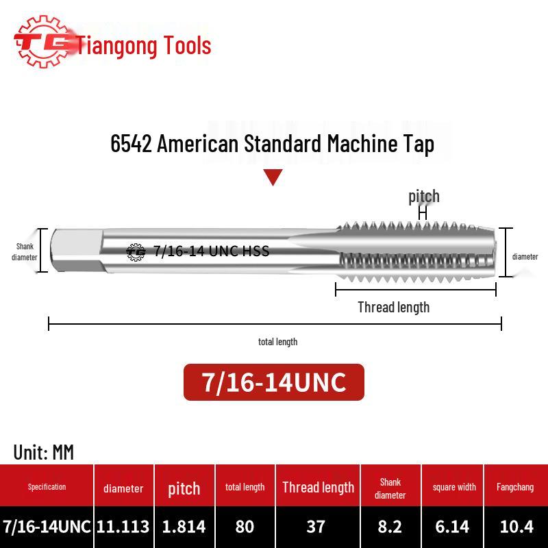 American Standard Stainless Steel Threading Taps 1/4-3/5/8 UNC/UNF