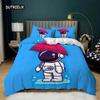 Astronaut Duvet Cover Set King Size Cartoon Astronaut Star Moon Pattern Bedding Set Microfiber Space Theme Full Twin Quilt Cover