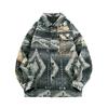 Retro Jacquard Revers Hemdjacke Herren Herbst Koreanische Lockere Freizeitjacke