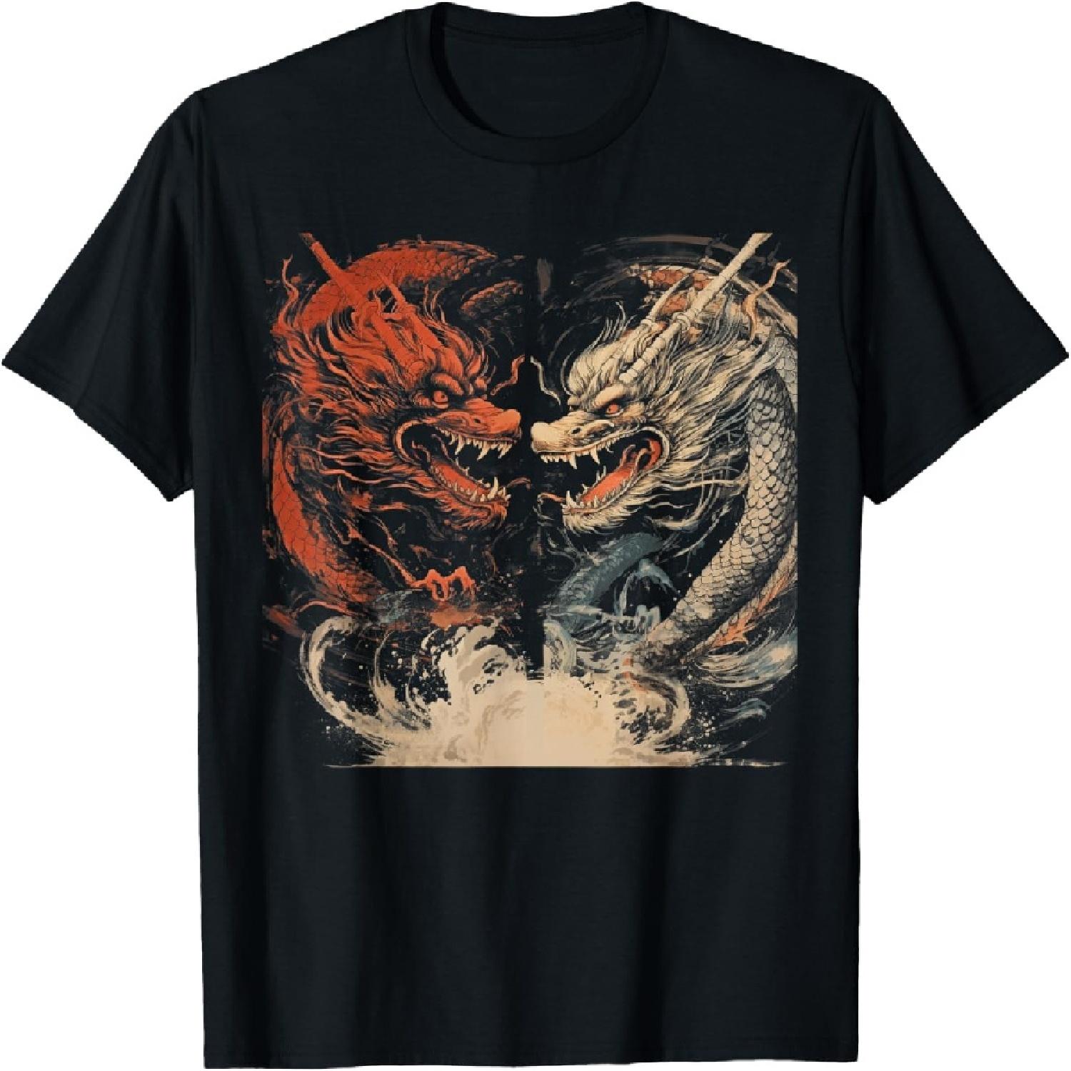 Ретро Японская Эстетика _ Футболка Битва Древних Драконов XXXXXL разноцветный