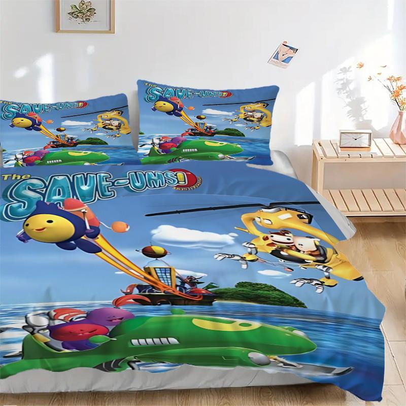 Saveums Print 3Pcs Bedding Set,Duvet Cover with 2 Bedro,Pillowcase Home Birthday Gift