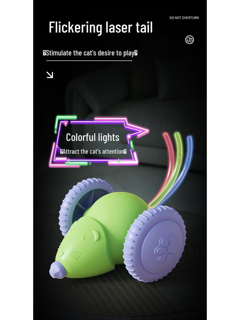 Electric Ride-on Cat Teaser Toy with Mouse for Cats and Dogs