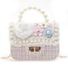 Handbag Shoulder Pearl Bag With Lightweight Pu Material Chain Bag For Kids