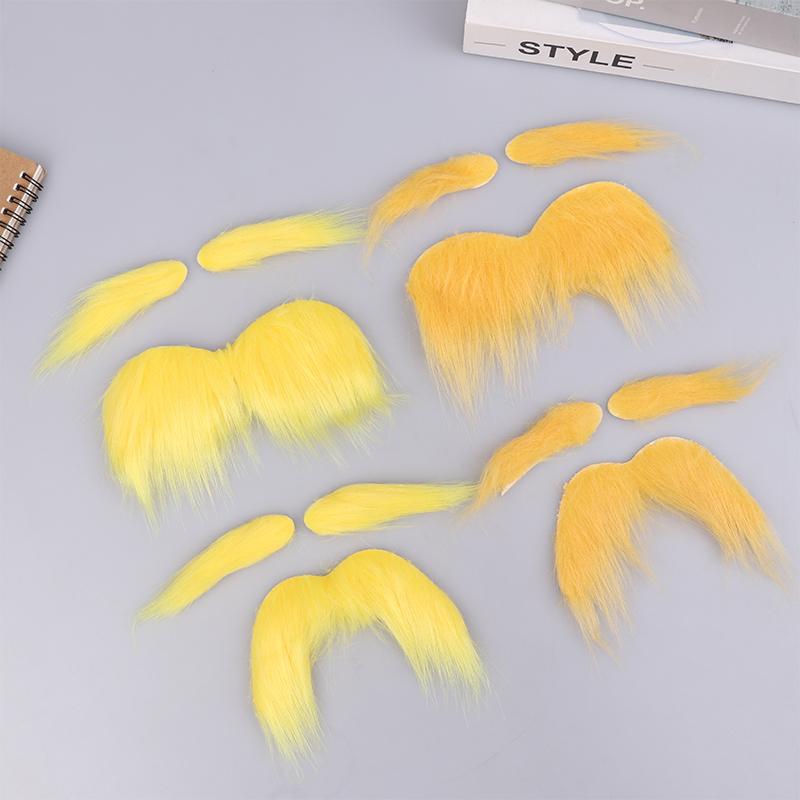 Mustache And Eyebrows Set Self Adhesive Beard Moustache Cosplay Costume Accessories For Kid Adult