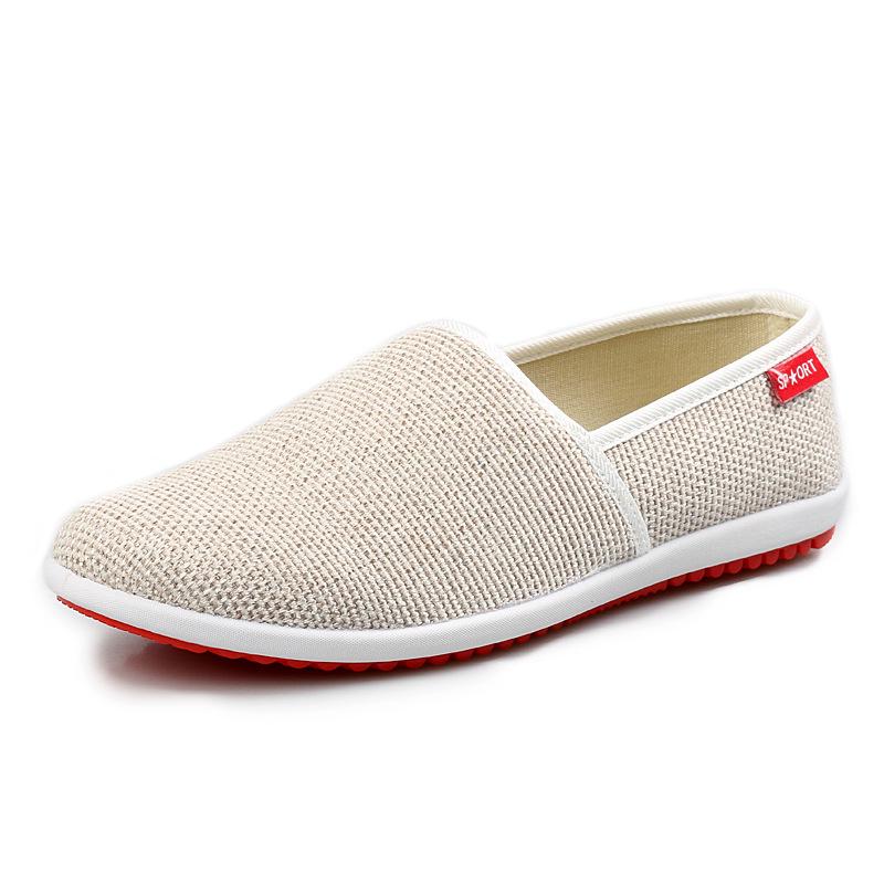 YG Summer Men Loafers Weave Breathable Comfort Hemp Casual Shoes  For Man