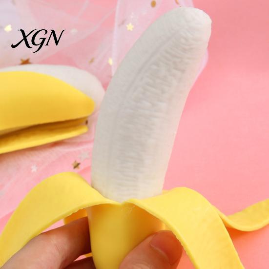 Fruit Sensory Toy Simulation Peeled Banana Squeeze Stretchy Slow Rebound Corn Fidget Portable Simulated Vegetable TPR Stress Ball