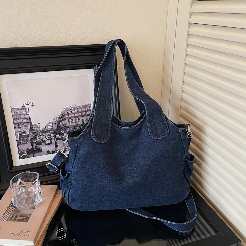 Vintage Denim Tote Bag Women Shoulder Bag Handbag
