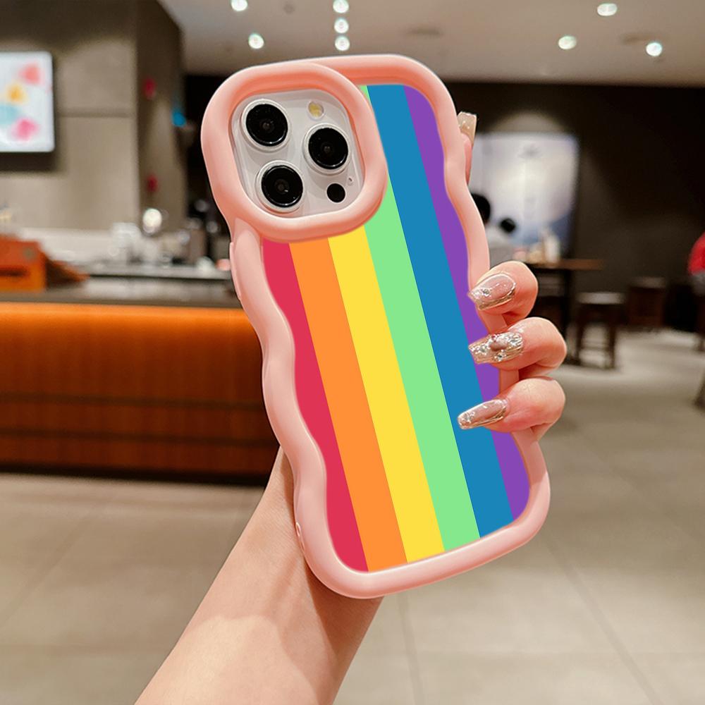 

Ae93 Rainbow Art Design Защитные чехлы для телефонов для Samsung S23 S24 Ultra A15 A55 A14 A13 A25 A54 A51 A04s S20 FE Большая волна Задняя крышка из ТПУ Samsung S24 5G