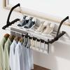 Foldable Clothes Airer Clothes Reusable Household Hanging Rack with Sock Clip Laundry Drying Rack for Bathroom Balcony Railings