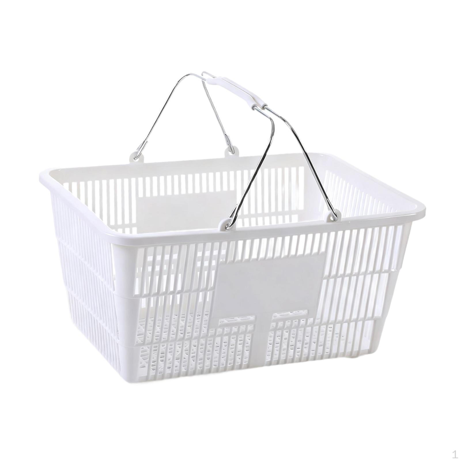 

Кошик з ручкою для їжі, овочів та косметики білий