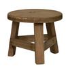 Green Round Succulent Low Stool - Solid Wood Decor Piece