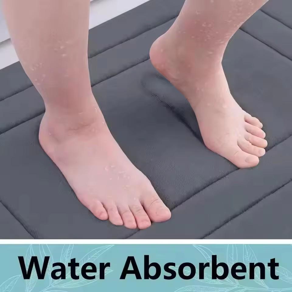 Memory Foam Bathroom Floor Mat Super Absorbent Ultra Soft Bath Rug Non-Slip Machine Wash Comfort Carpet For Bathroom Floor
