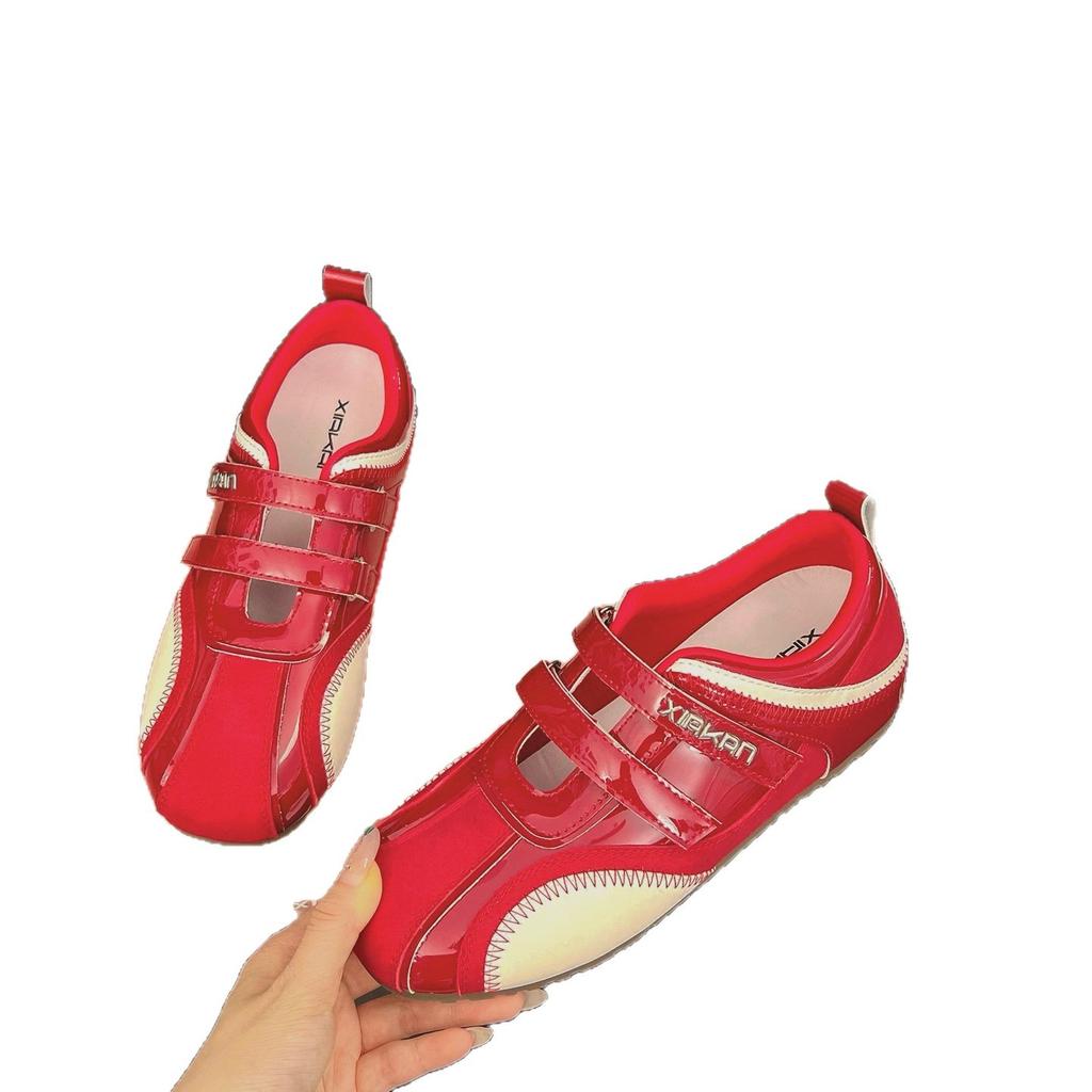 Mary Jane racing shoes 2025 autumn new thin-soled German training shoes Velcro light wear comfortable soft-soled single shoes