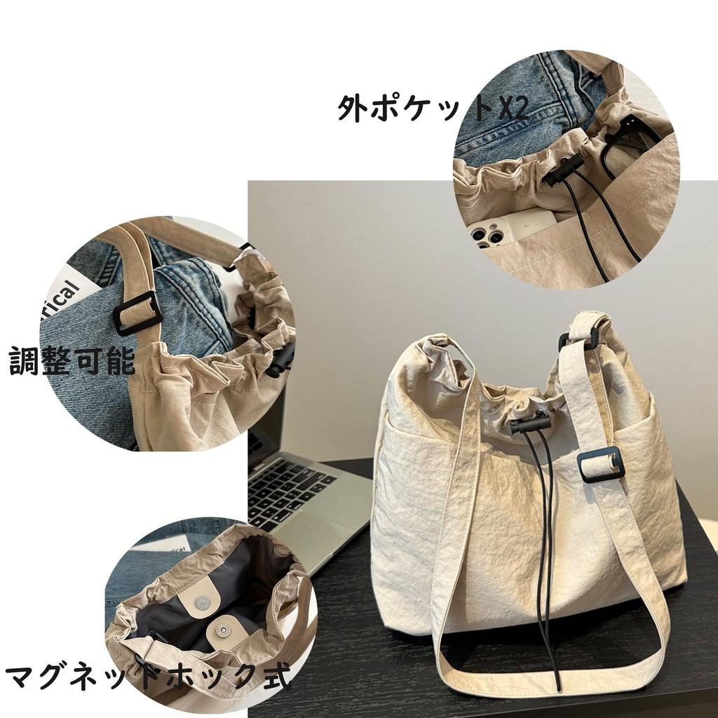 Niliv Canvas Tote Bag, Large Capacity Shoulder Bag, A4 Size, for Men and Women, Solid Color, with Magnetic Closure, Perfect for Commuting, School, or