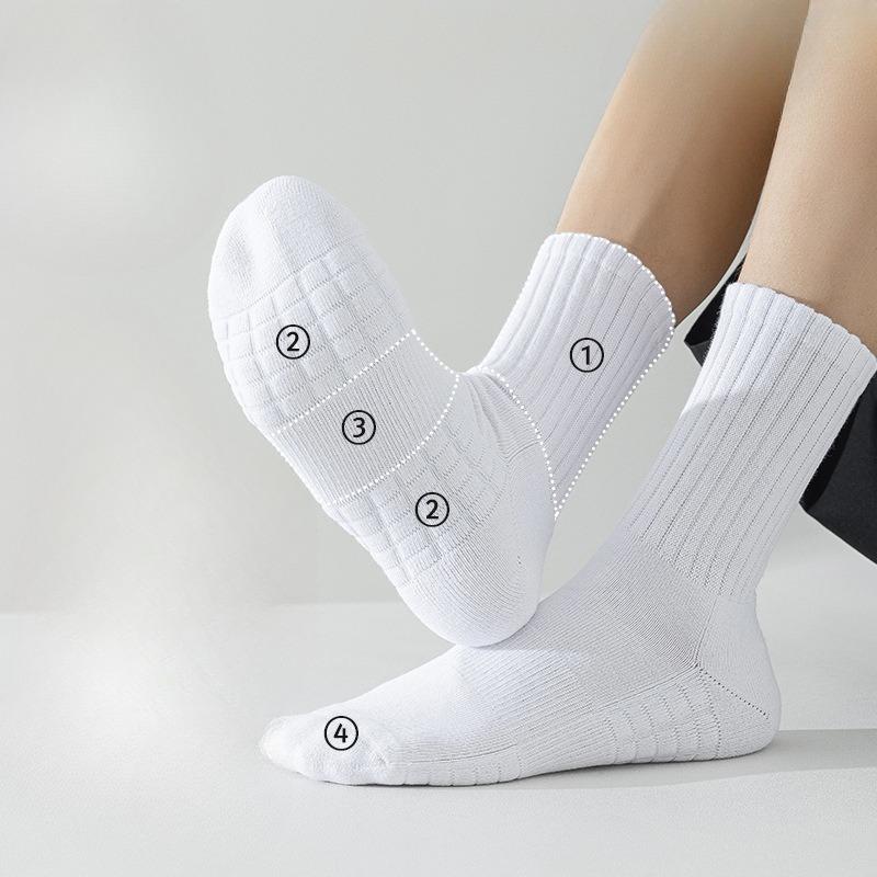 Men's Thin Socks, Autumn and Winter Sports, Running, Pure Cotton Towel Base Socks, Basketball Anti-odor, Badminton Long Socks, Cotton Socks