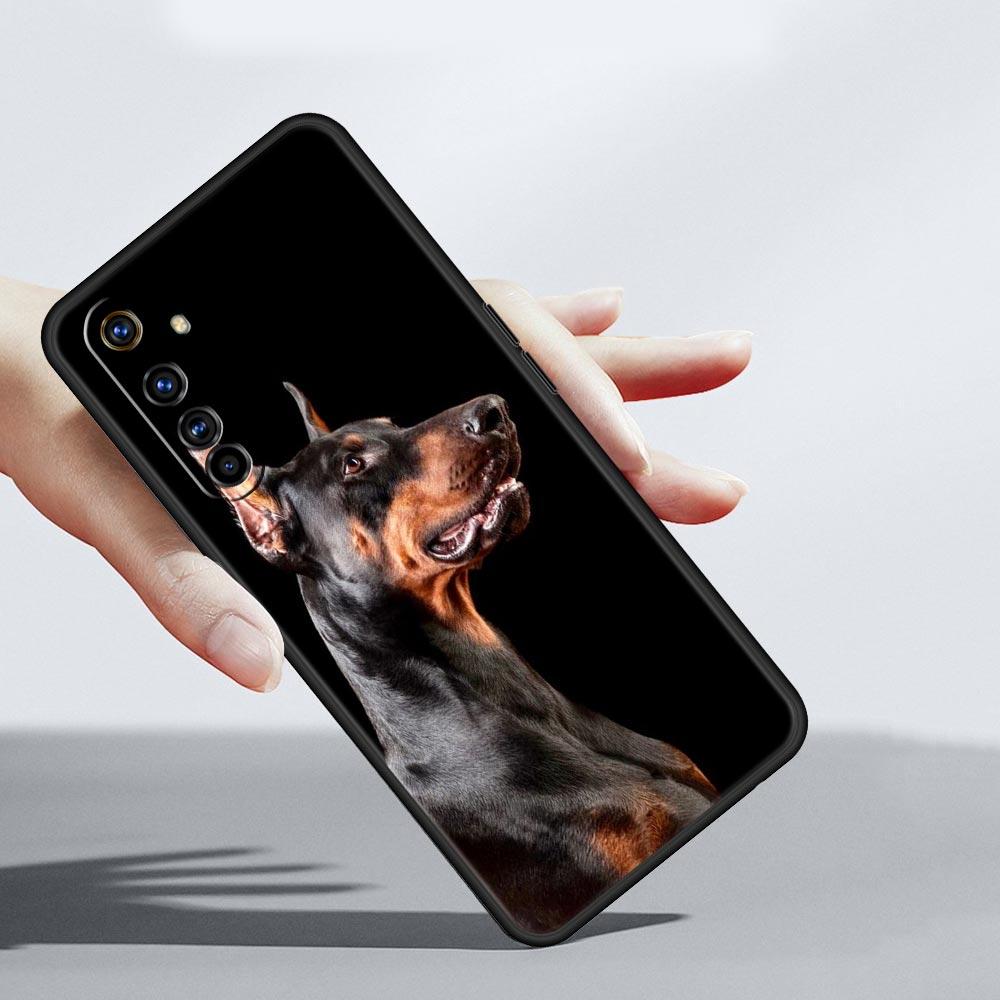 Doberman Dog Case For Realme C67 C63 C55 C53 C35 C25 C21 GT 2 3 5 6 10 11 12 13 Pro Plus 5G Soft TPU Phone Cover Fundas Capa Bag