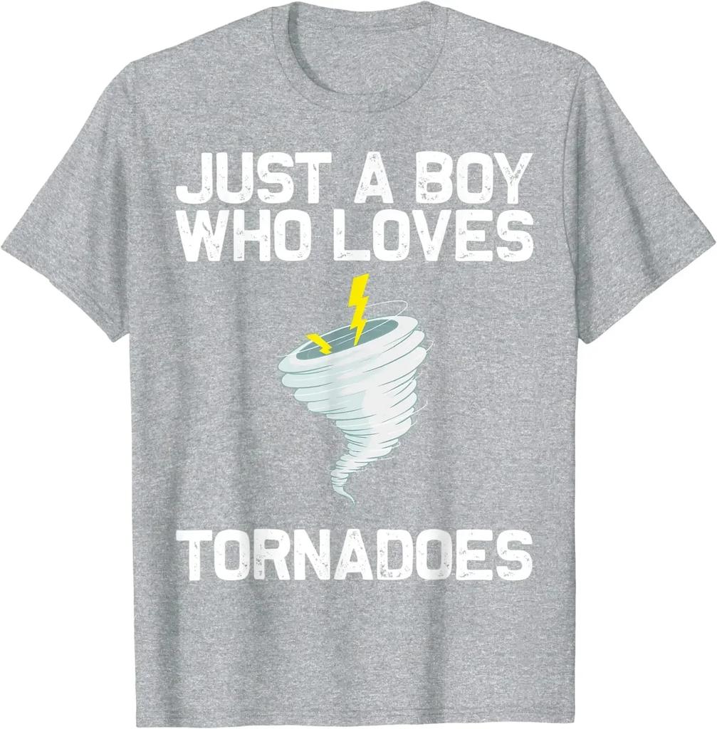 Funny Tornado Gift for Boys Kids Hurricane Weather Chaser Men T-Shirt Oversized T Shirt Casual Cotton Daily Four Seasons