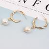 Women Metal Retro Eardrop Pearls Earrings Fashionable Lady Ear Jewelry Decoration