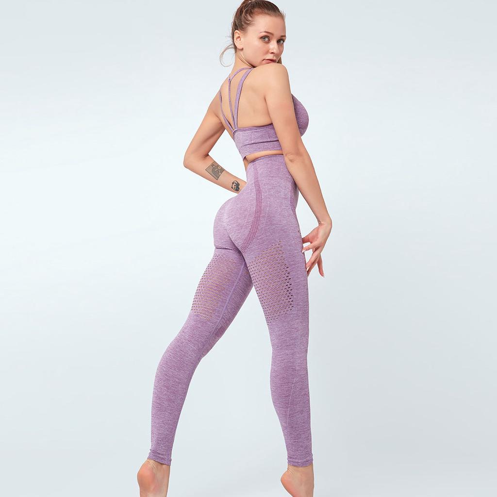 2-teiliges Set Damen Crop-BHs Stretch Slim Pants Set Sexy zweiteiliges Set Trainingsanzug Damen Yogahose