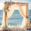 Wedding Arch Draping Fabric, 1 Panel 6/10M Champagne Sheer Backdrop Curtain Wedding Arch Decorations for Wedding Party Ceiling