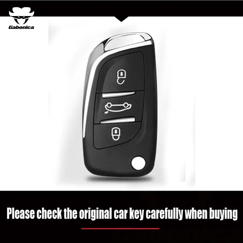 Estuche Plegable para Llave de Coche de Aleación de Zinc de 3 Botones Cubierta Completa Para Peugeot Citroen C1 C2 C3 C4 C5 Ds3 Ds4 Ds5 Ds6 Accesorios de Carcasa para Llave de Coche