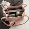 Fachi girl bow-shaped shoulder bag - single-color ballet style handbag - woven strap crossbody bag - handbag - bag