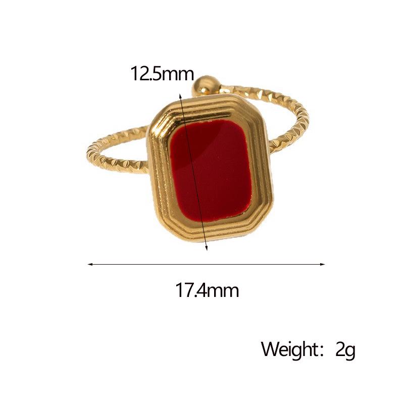 French Chic Retro Stainless Steel Open Ring: Classic Luxury Style Jewelry