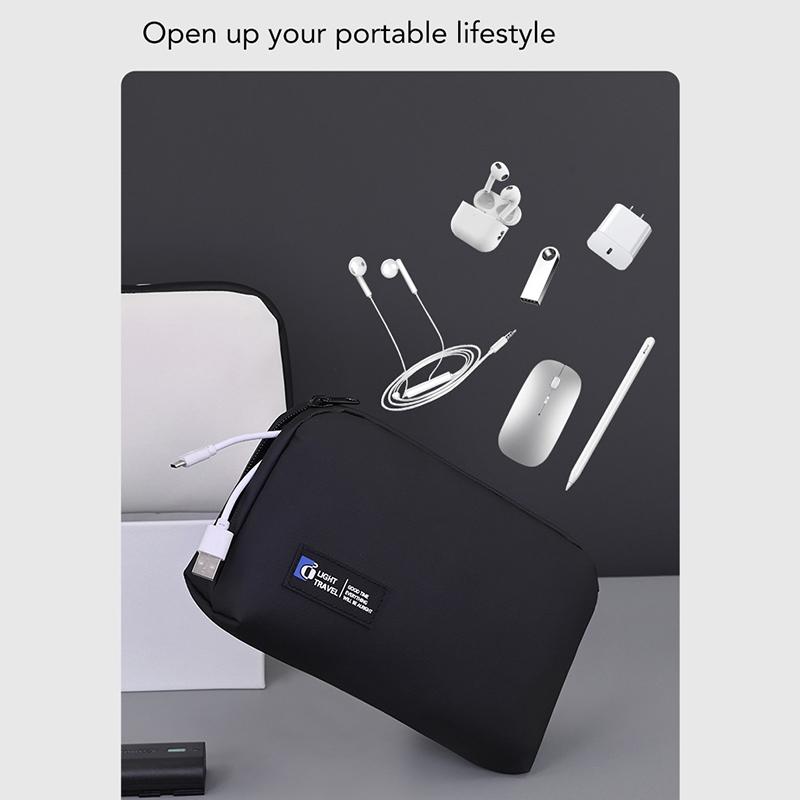 Functional Power Bank, USB, Charger, Cord, & Cable Travel Storage Bag; Waterproof Organizer for Hard Disk