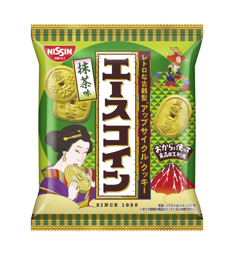 Nissin Cisco Ace Coin Matcha Flavor 75g X 10 Bags