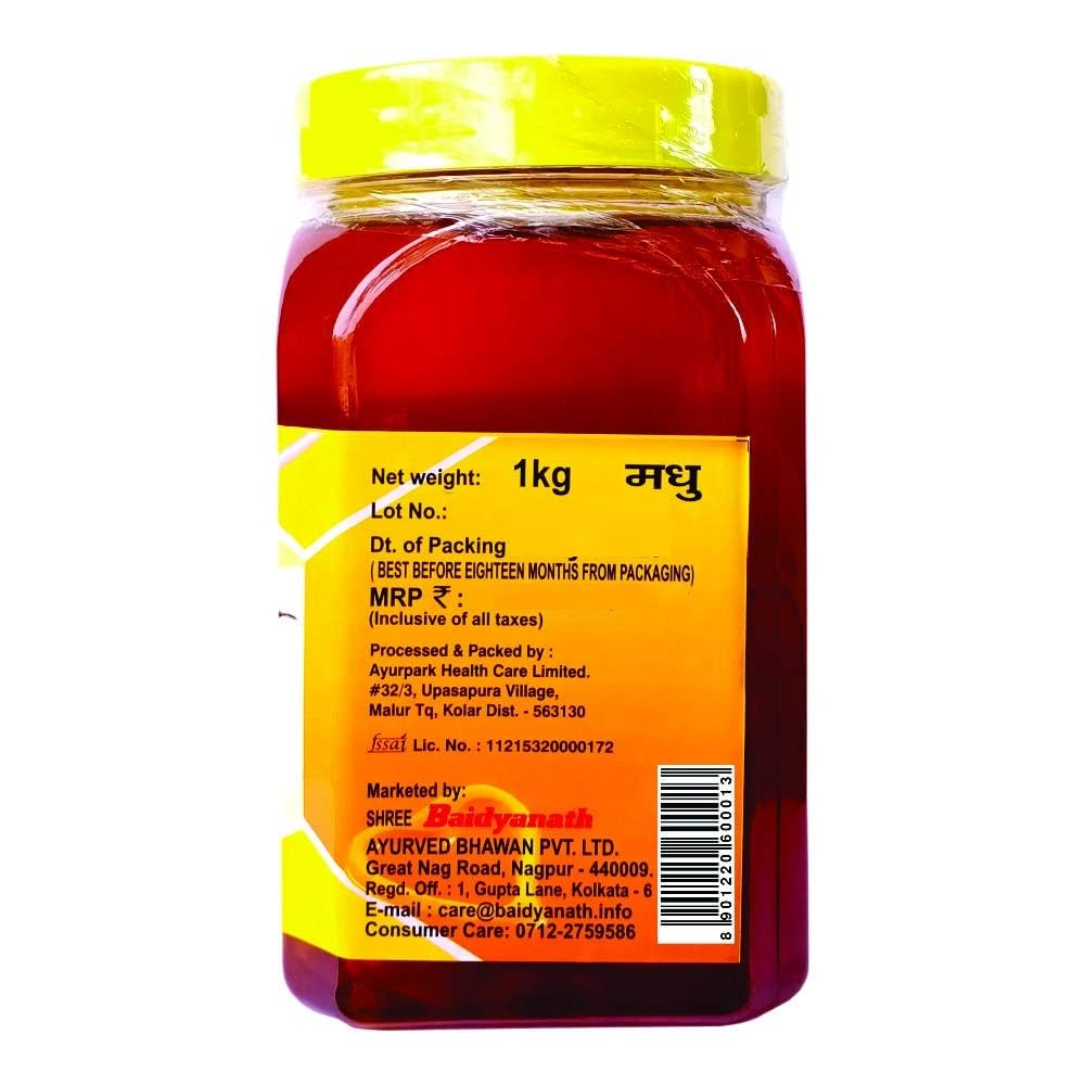 Baidyanath Asli Ayurved Honey 1Kg Pack Of 1 Natural Sweetener For Energy, Skin, Immunity, Weight Management