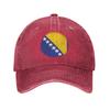 Cappellino da Baseball Classico con Bandiera della Bosnia ed Erzegovina Unisex Cappellino Snapback in Denim Usurato Cappelli Regolabili per Esterno Cappello