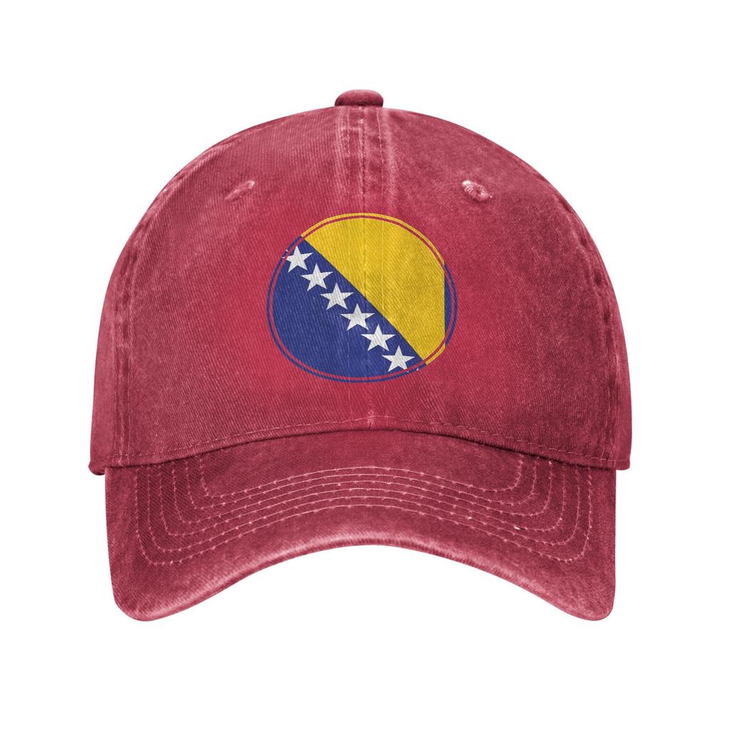 Cappellino da Baseball Classico con Bandiera della Bosnia ed Erzegovina Unisex Cappellino Snapback in Denim Usurato Cappelli Regolabili per Esterno Cappello