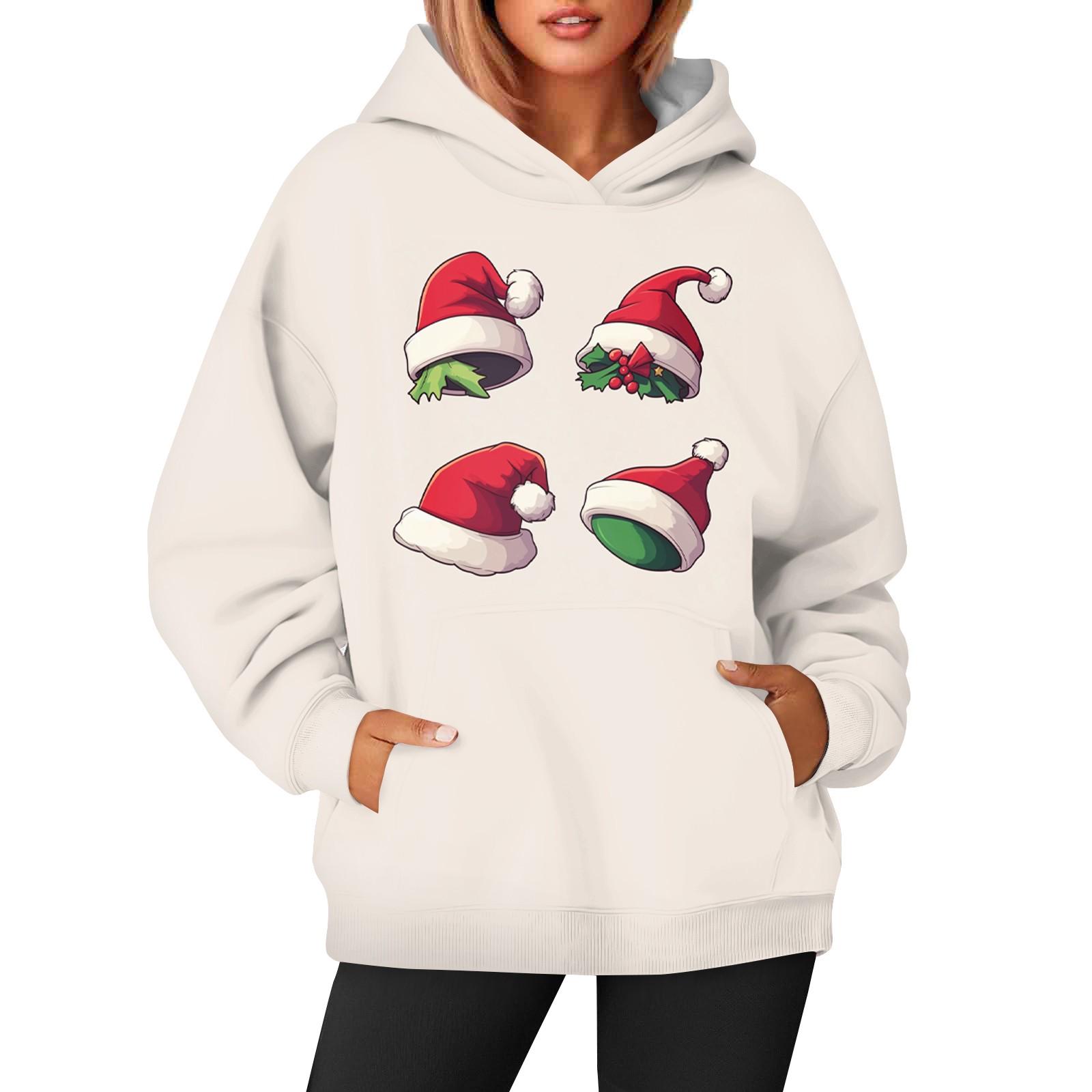 

Женская модная и повседневная толстовка с капюшоном и длинными рукавами с принтом XXXL бежевый