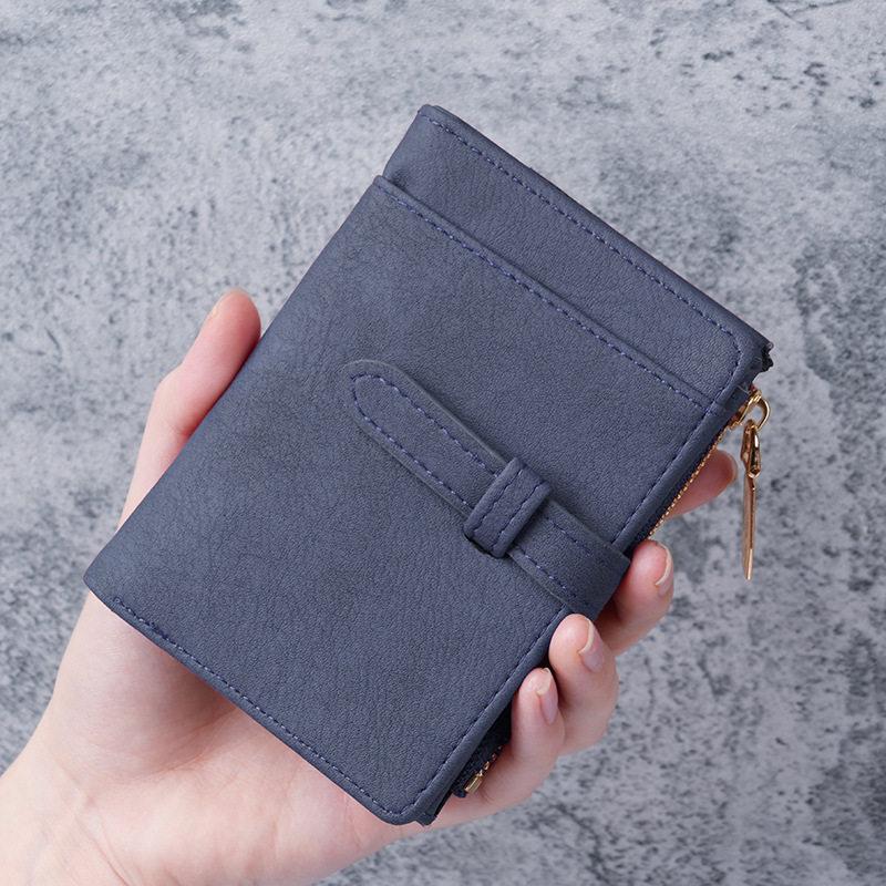 European Retro PU Leather Short Women's Wallet, Fresh Two-fold Coin and Card Holder