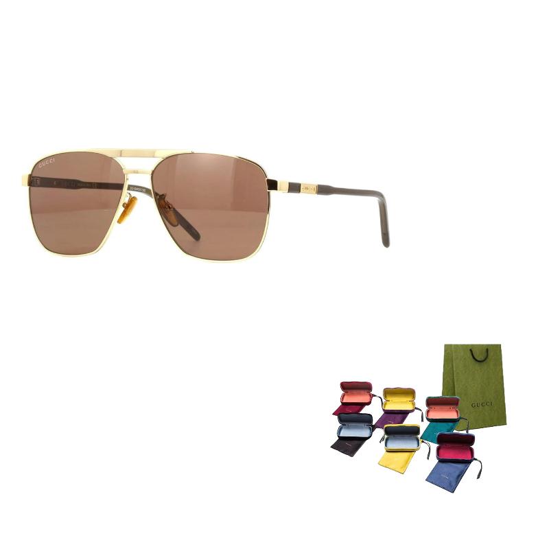 

GUCCI Aviator Metal Sunglasses Men s Brown 58 коричневый