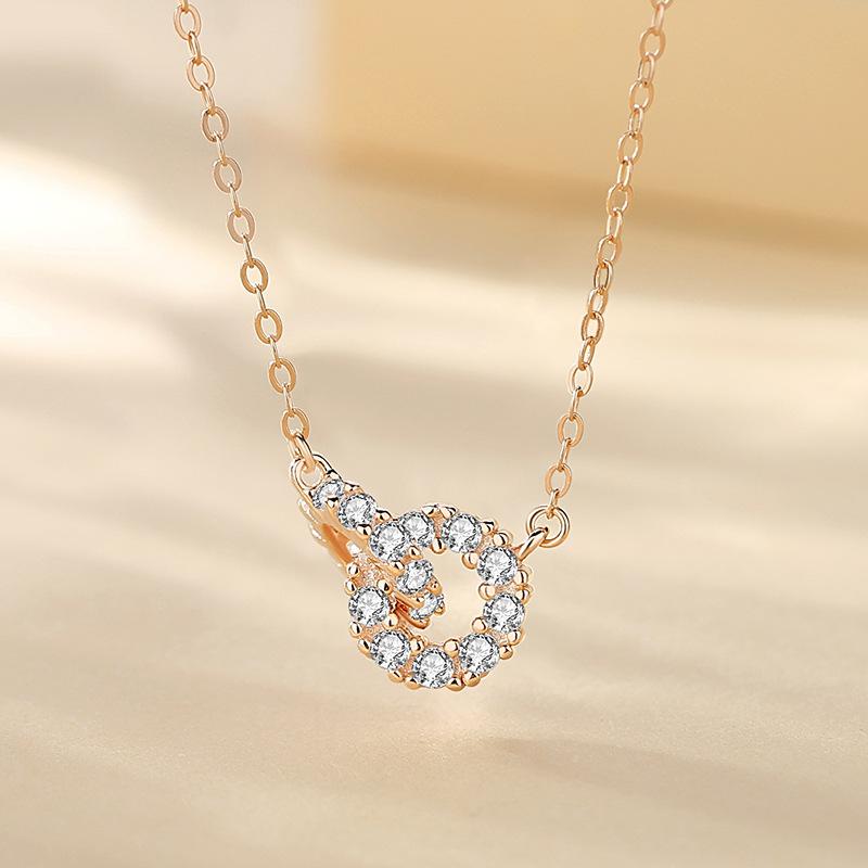 

Танциз S925 стерлингового серебра Роскошное индивидуальное ожерелье с подвеской женское классическое ожерелье прилива розового золота