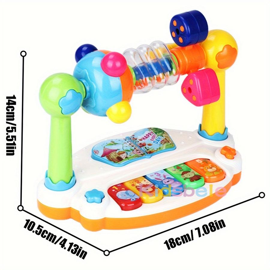 Multifunction Baby Music Toy, Piano Keyboard + Rattle + Rotating Drum, Educational Toy For Infant & Toddler
