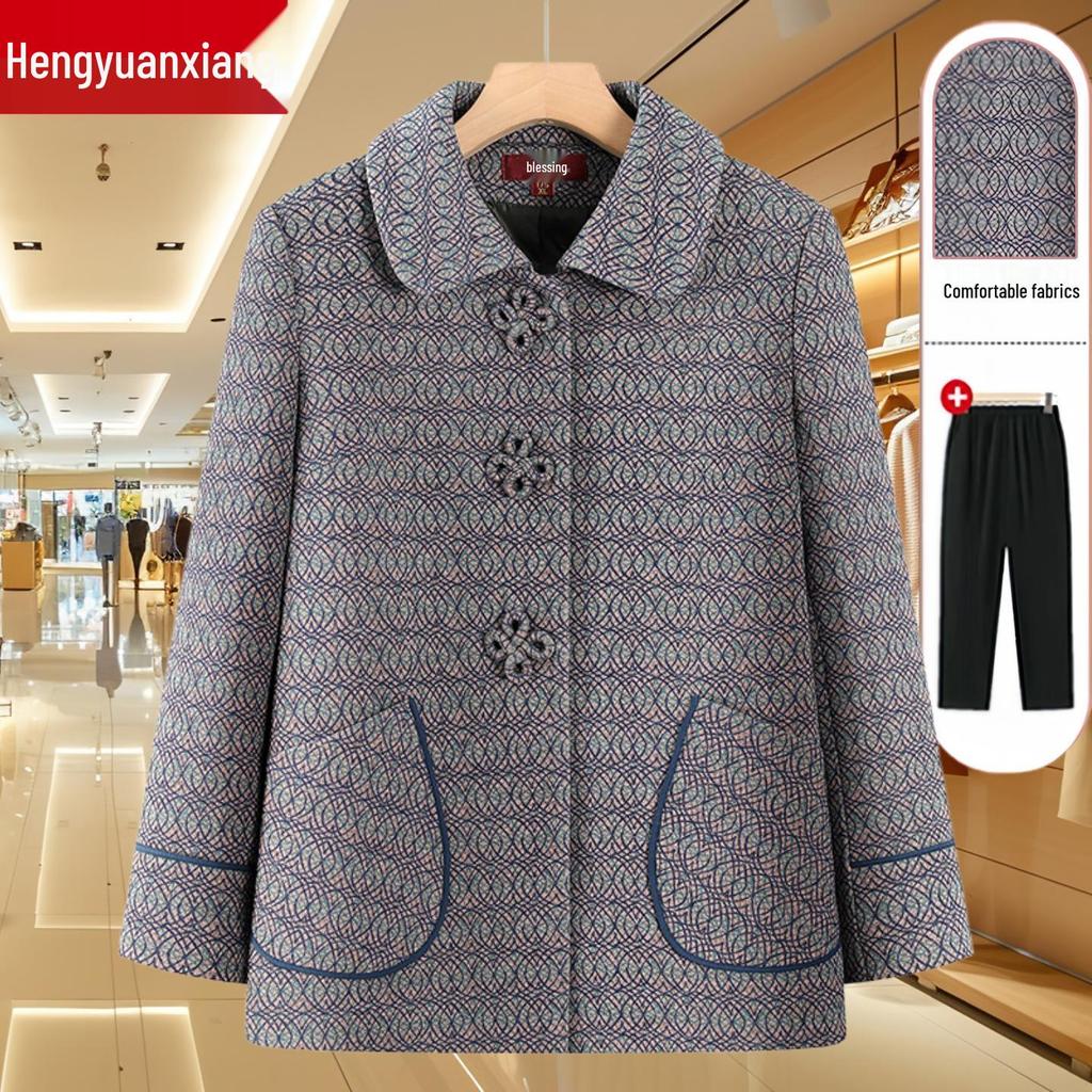 Hengyuanxiang 2025 Frühlingsmantel für Frauen mittleren und höheren Alters