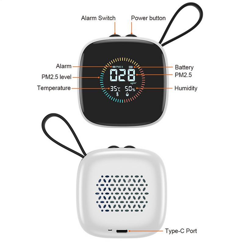 PM2.5 Detector Indoor Dust Detection Humidity Temperature Air Quality Detector Haze Smoke Dust Gas Analyzer Detector Portable