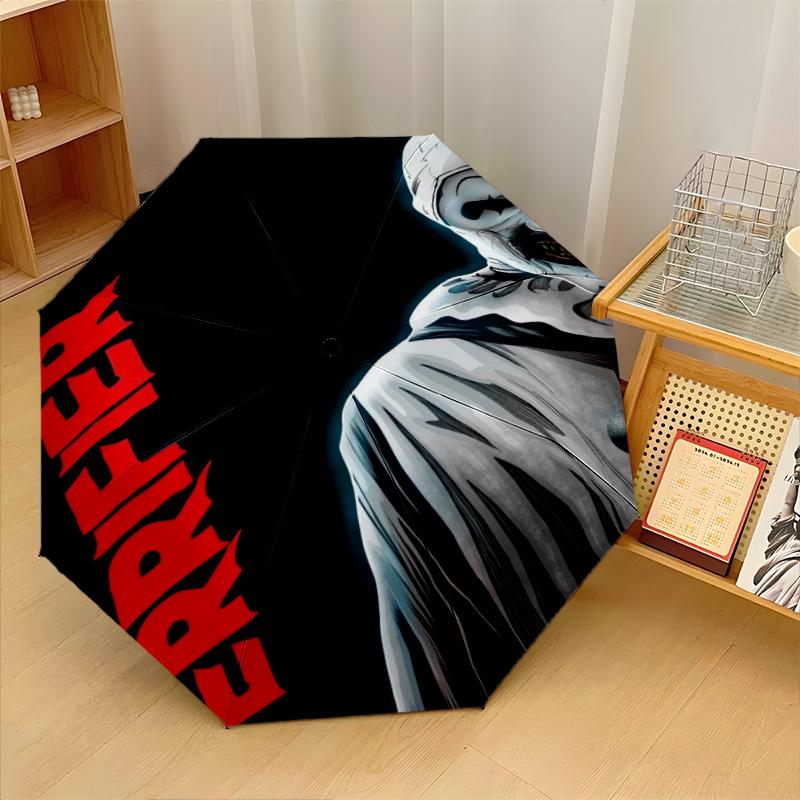 Terrifier Art the Clown Winddichter Automatischer 8-Rippen-Faltregenschirm Tragbarer Outdoor-Sonnenschirm