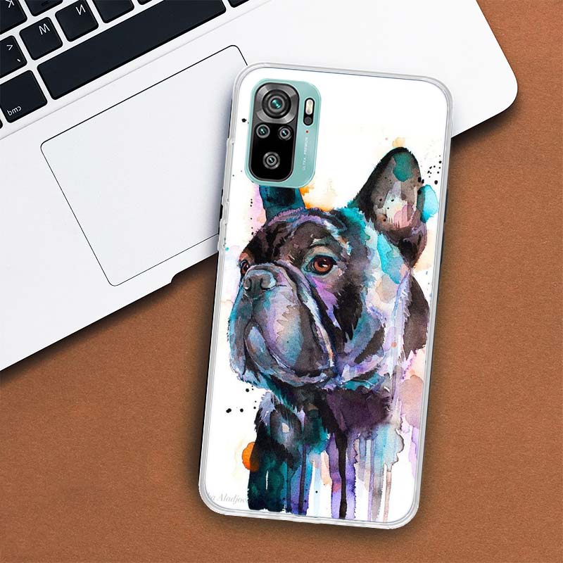 French Bulldog Dog Pug Phone Case For Xiaomi Redmi Note 10 Pro Max 10S 9 9S 9T 8 8T 11T 11S 11 5G 11E 7 6 5 4X Coque Cover