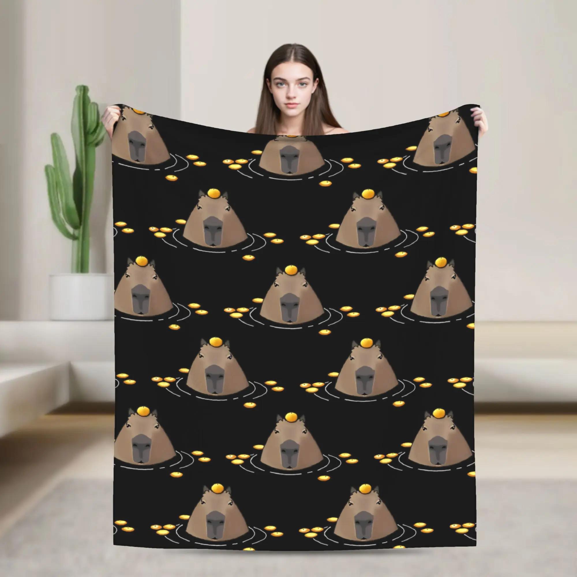 Funny Capybara Animal Plush Blanket Throw Blankets for Home Bedspread 75x90cm