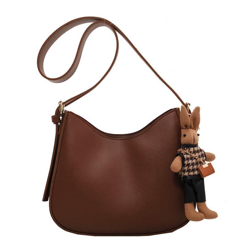 2024 Women's Retro Messenger Bag: Large Capacity Casual Tote with Textured Shoulder Design